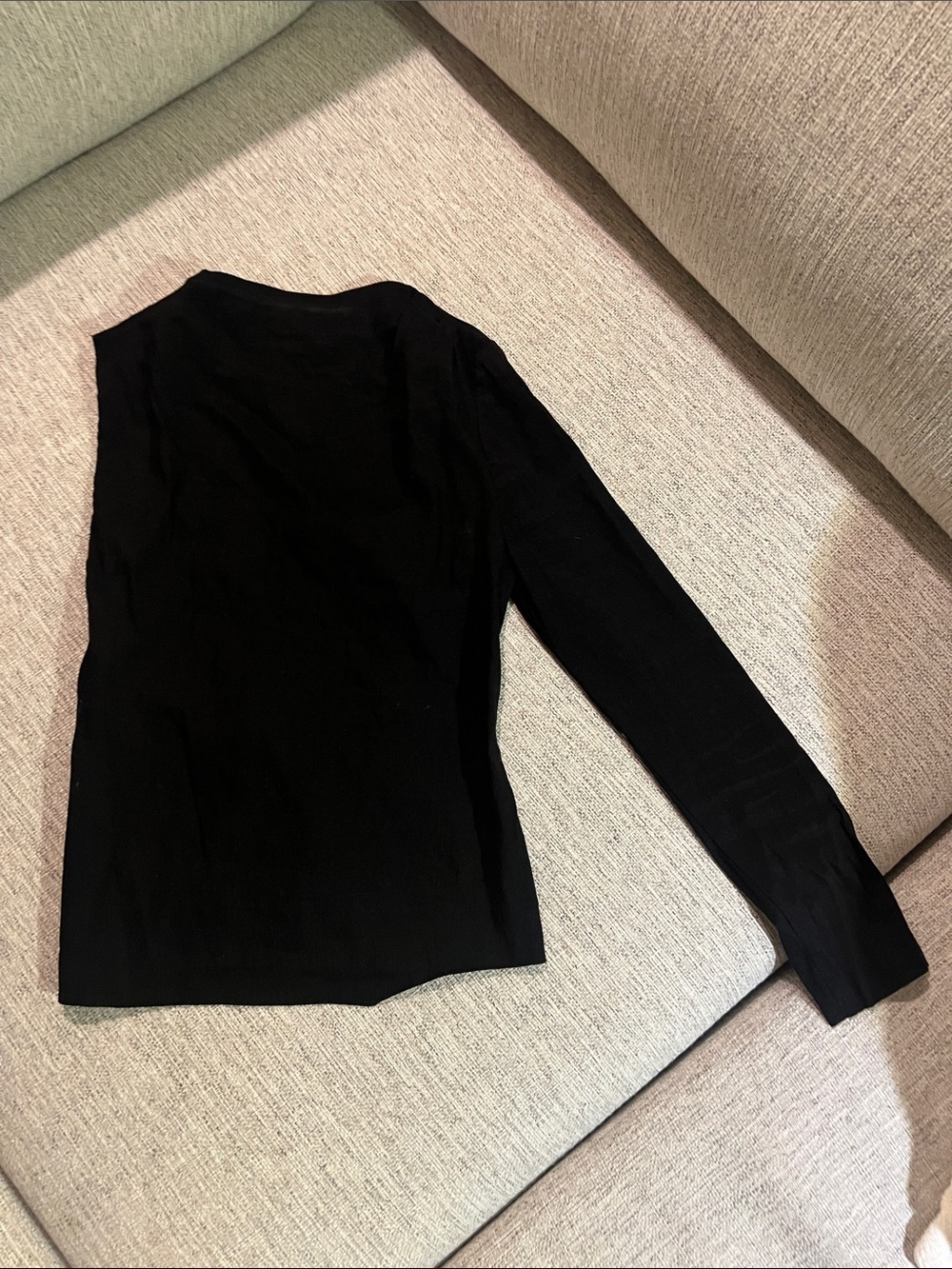Zara Black Long-Sleeve Crew Neck Top
